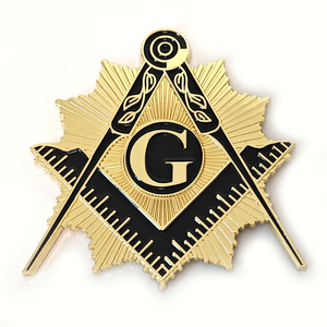 Vente en gros de tablier maçonnique brodé à la main col en cuir et coton avec écusson brodé - Product Image 1