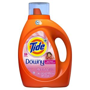 Pour Tide Plus a Touch of for Downy Détergent à lessive liquide Parfum Fraîcheur de printemps 84 Fl oz 59 Charges Écologique - Product Image 3