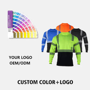 T-shirt de travail à manches longues avec logo personnalisé pour hommes, fabriqué en mélange de coton et de polyester pour les travaux de construction et d'usine - Product Image 6