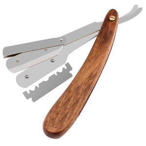 Rasoir droit de coiffeur en acier inoxydable de haute qualité pour rasage rasoir à manche en bois à bord unique - Product Image 4