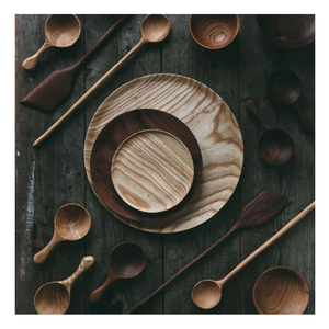 Plateau en bois écologique avec finition lisse, plateau en bois fait à la main idéal pour l'exposition, comprend une assiette en bois fonctionnelle pour les aliments - Product Image 3