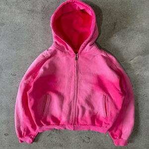 High Quality Customized Sunfaded <b>Zip</b>-up Hoodie Sun Faded Apparel for Winter Casual Style <b>Hooded</b> Collar Clothing Manufacturer - Product Image 2