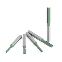 Jeu de 5 fraises à double denture en carbure de tungstène métriques de 6 mm pour le travail du bois, coupe droite