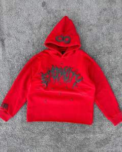 Vente en gros de survêtements d'hiver 100% coton personnalisés, combinaison évasée tendance avec impression bouffante, ensembles écologiques respirants lourds à séchage rapide - Product Image 2