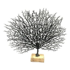 Élégant Moderne Élégant Noir Couleur Poudre Enduit À La Main Sculpture Base En Bois Décoratif Luxueux Design Fournitures De Table - Product Image 1