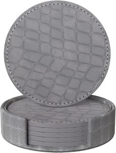 Handcrafted Leather Grey Colour <b>Table</b> <b>Coaster</b> for Dining <b>Table</b> Wedding Christmas Decoration Family Gathering Parties - Product Image 4