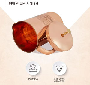 Solimo เหยือกทองแดงลายนูน1350มล. พร้อมฝาปิด - Product Image 5