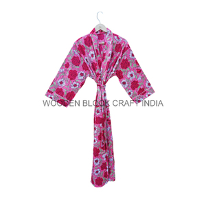 Kimono parfait en pur coton avec une texture douce et lisse, kimono à encolure en V avec un design simple et un imprimé floral pour une tenue décontractée - Product Image 6