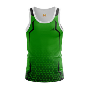 Camiseta Deportiva Personalizada Sublimada para Hombre, de Spandex, para Gimnasio, Atletismo, Transpirable, de Secado Rápido, Chaleco Deportivo de Punto - Product Image 2