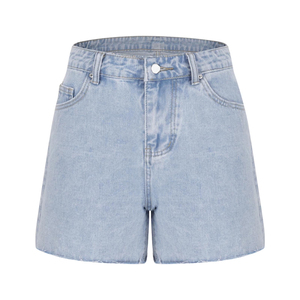 2025 nouveau short en jean pour femme de haute qualité personnalisé 100% coton bleu short en jean pour femme Style droit, short écologique - Product Image 1
