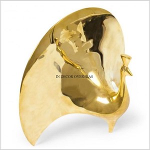 Luxurious Quality Aluminum Casted <b>Large</b> Shape Leaf Designer High Grade Gold Plated Serving And Decor <b>Bowl</b> In Competitive Price - Product Image 5