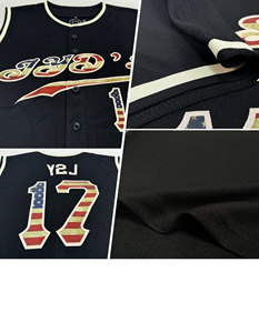 Premium de alta calidad negro Vintage EE. UU. Bandera-crema auténtica sin mangas sublimación camiseta de béisbol - Product Image 6