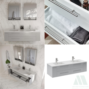 ห้องน้ำโลหะสีเทาขนาดกะทัดรัดพร้อมประกอบเฟอร์นิเจอร์บ้านสำหรับวิลล่าโรงแรมสไตล์โมเดิร์นปรับแต่งได้ - Product Image 6