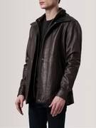 Chaqueta de Cuero Marrón Connor para Hombre, Chaqueta de Piel de Oveja Genuina de Primera Calidad, Estilo Casual, 100 Gramos, Largo Medio, Acabado Liso y Elegante - Product Image 5