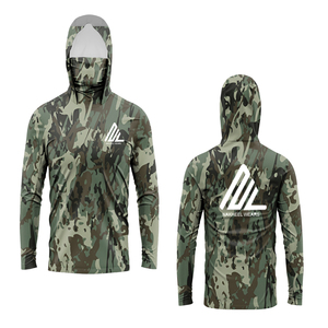 UPF50 + Poliéster UV Sublimación Impresión Secado rápido Antibacteriano Tallas grandes Rendimiento Color Ligero Pesca Sudadera con capucha - Product Image 2