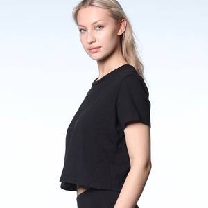 <b>Women's</b> Breathable Bamboo Fabric Crop <b>Top</b> Short Jersey Comfortable Tank T-Shirt Crop T-Shirt - Product Image 6