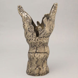 Vase à fleurs en métal à texture martelée pour la maison ethnique décorative de haute qualité et accent de cadeau de pendaison de crémaillère - Product Image 5