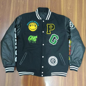 Chaqueta de béisbol con letras para hombre - Product Image 1