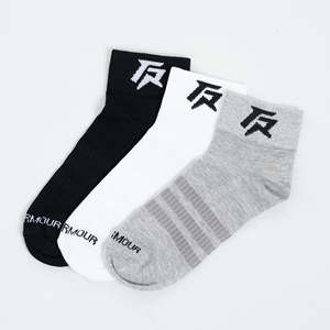 Logo personnalisable pour chaussettes de sport mi-mollet 3 paires, haute qualité, antimicrobiennes, respirantes, amorties, pour le cyclisme, motif Argyle - Product Image 2