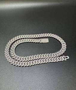 VVS Moissanite 925 plata esterlina 10MM 22 pulgadas collar perla joyería - Product Image 3