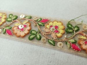 ที่กำหนดเองทำดอกไม้ออกแบบเครื่องปักสร้างขึ้นอย่างสวยงามริบบิ้นและลูกไม้สำหรับชุดแต่งงานในหลายสี - Product Image 2