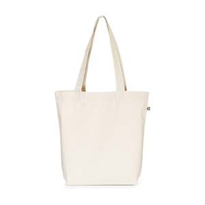Sac fourre-tout en coton biologique certifié Ecobags, taille moyenne, durable et recyclable, avec motif de lettres 'Good Grocer' pour la publicité - Product Image 1