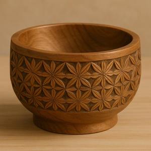 High Quality <b>Disposable</b> Mango Wood Handmade Bohemian Style Dough <b>Bowl</b> for Home Decor and Kitchen Use - Product Image 1