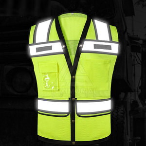 100% polyester ANSI classe 1 gilet de sécurité réfléchissant haute visibilité imperméable avec logo personnalisé - Product Image 2