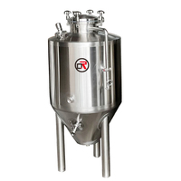 Cuves de fermentation de bière à cône inférieur en cuivre rouge SUS304 1000L en acier inoxydable 500L Équipement de fermentation conique