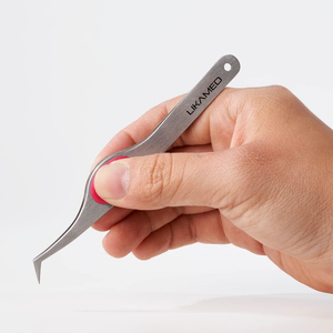 Pinzas de punta en ángulo de alta precisión LIKAMED con empuñadura de cojín, pinzas de joyería de 12cm con puntas en ángulo fino - Product Image 4