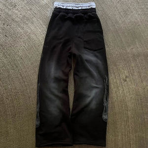 Pantalones Deportivos Anchos y Holgados Personalizados Kivotech para Hombre, Lavado Ácido, Decoloración al Sol, Felpa Francesa, 100% Algodón, Pantalones Deportivos Gruesos - Product Image 4
