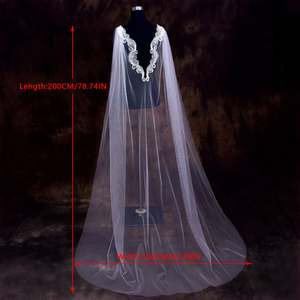 Bridella BVG85-IY3 Ivory Lace & Mesh Knitted <b>Shawl</b>-Soft Drape for <b>Weddings</b> & Formal Events - Product Image 2