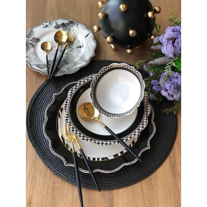 Dinner Set Black Rose 24 Pieces for 6 Persons