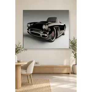 Impression sur toile Fida Black Concept Corvette en gris Studio - Product Image 5