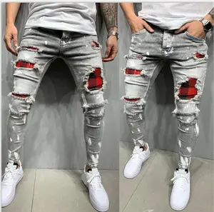 Hot sell Washed Mens Jeans Denim Slim Ripped Pants Men Black Friday Casual Men'S Jeans With Hole