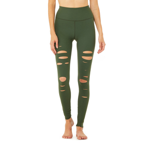 El mejor entrenamiento de yoga para mujer y Niña Leggy Custom Gym Fitness Slim Fitness Legging High-Waist Ripped Warrior Legging Running Leggy - Product Image 4