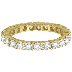 Alliance de mariage en or jaune 14 carats avec diamants éternels, bagues en diamants de 5,00 carats - Product Image 1