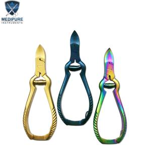 ที่ตัดเล็บทนทาน สแตนเลส ด้ามจับพิมพ์ลาย ล็อคสปริงคู่ เครื่องมือทำเล็บมือแบบมืออาชีพ อุปกรณ์เสริมความงาม - Product Image 5