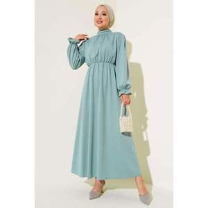 Vestido acampanado cintura elástica menta - Product Image 3