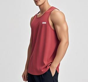 "Cotton solid color round neck <b>men's</b> <b>vest</b> Custom Mehroon Gym Tank Top, <b>Slim</b> Fit Workout <b>Vest</b> with Logo" - Product Image 2
