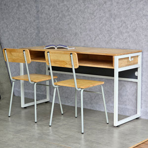 Conjunto de Muebles Escolares: Escritorio de Madera Cómodo para Estudiantes con Cajón (140x50cm) y 2 Sillas, Modelo BGHS007 - Product Image 6