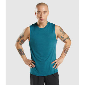 T-shirt de sport sans manches en coton personnalisé, nouvelle marque privée, noir, coupe ample, débardeur de fitness pour hommes - Product Image 1