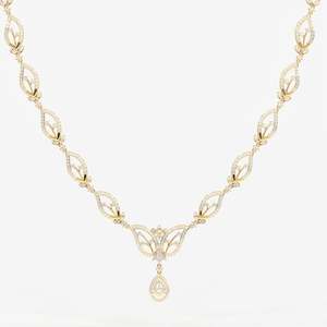 Lumia 14K Gold Wedding <b>Necklace</b> with Moissanite Diamond Elegant 14K Gold Wedding <b>Necklace</b> for Women - Product Image 2