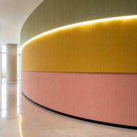 Panneau acoustique incurvé poli en PET, panneau acoustique en fibre de polyester, feutre acoustique insonorisant Kusdesign