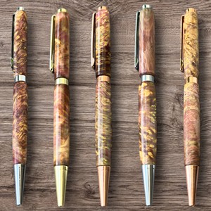 Stylo à bille exécutif de luxe fabriqué à la main avec du bois stabilisé en ronce 0.7mm largeur d'écriture améthyste Collection cadeau - Product Image 1