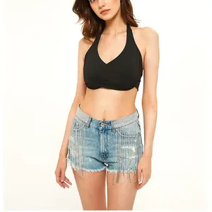 Venta al por mayor Pantalones vaqueros de las mujeres más tamaño corto Mujer Jeans Sexy Stretch Denim Shorts Mujeres Blue Jean pantalones cortos de las mujeres - Product Image 6