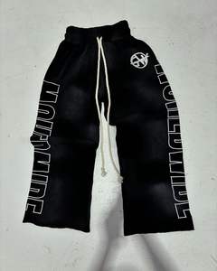 Taille élastique personnalisée sérigraphiée 100% coton pantalon respirant pantalon en détresse unisexe Street Wear pantalon de survêtement - Product Image 3