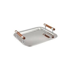Plateau de service métallique artisanal de qualité supérieure au design classique avec des bords lisses pour mariage, fête à domicile - Product Image 4