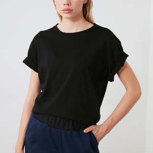 Custom Cropped Fitted Tee 95 Cotton 5 Spandex Fitness Fit T Shirts Ladies logo Women <b>Crop</b> <b>Tops</b> Breathable t Shirt for Women - Product Image 3