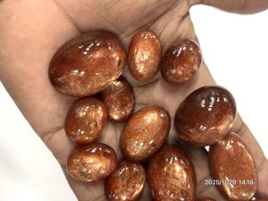 Piedra Preciosa Natural de Sunstone Madrasi de la India, Cabujón Suelto, Forma Mixta, Tamaño Mixto, 20 a 30 mm Aproximadamente, Venta al por Mayor a Granel - Product Image 6